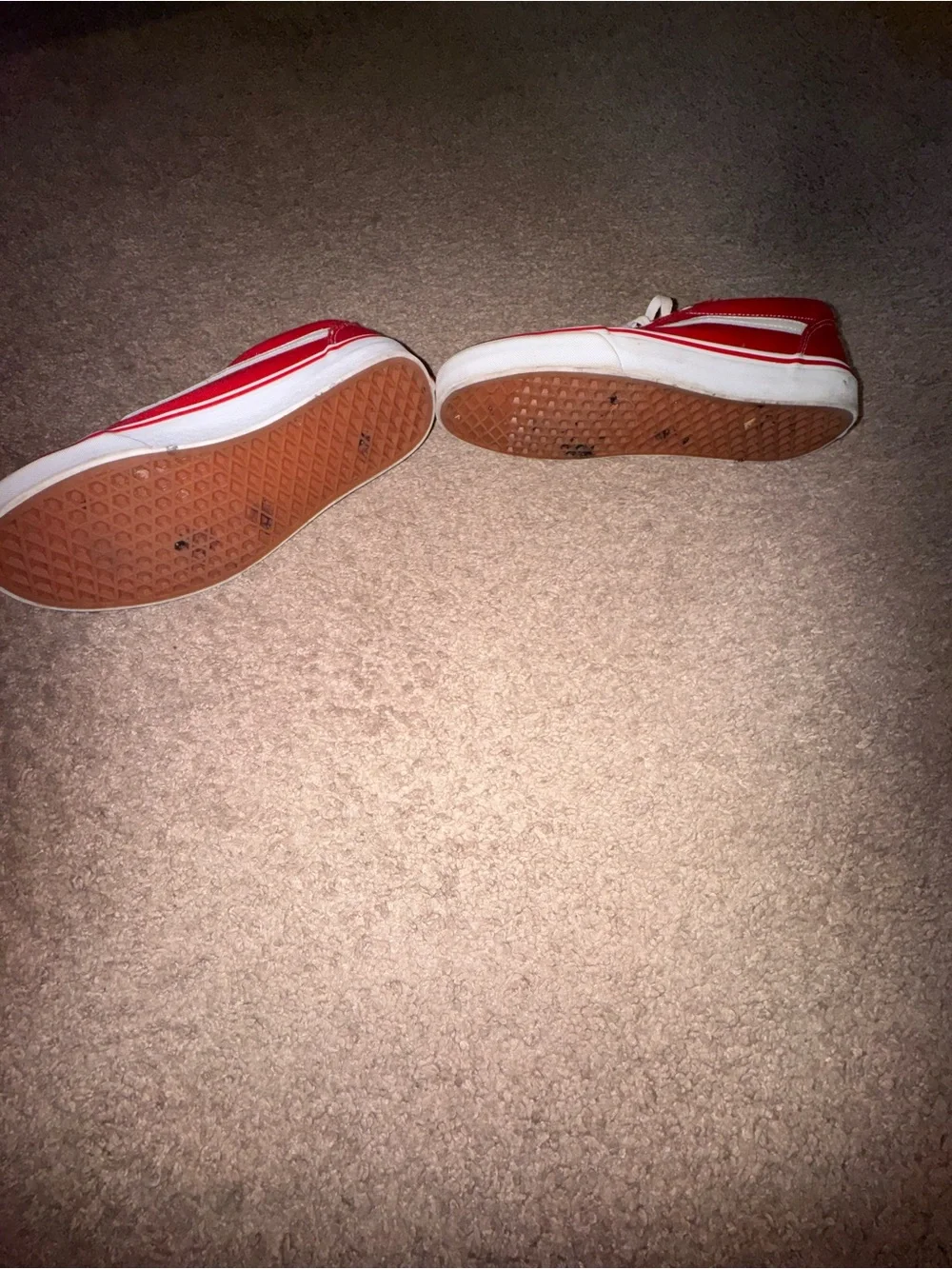 Vans Red and White Old Skool Athletic Shoes